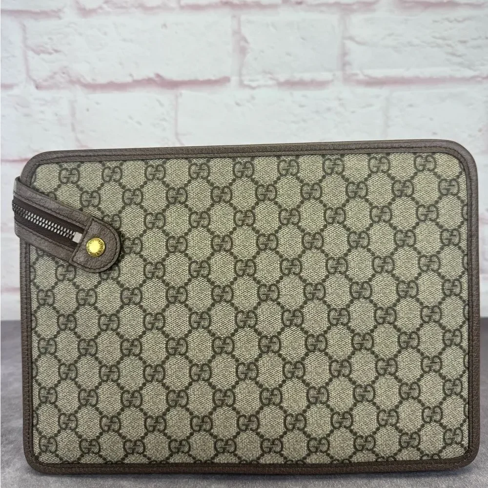 Rare Gucci Ophidia Web Khaki Clutch Bag